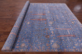 Blue Persian Ziegler Handmade Wool & Silk Rug - 8' 11" X 11' 11" - Golden Nile