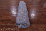 Blue Persian Ziegler Handmade Wool & Silk Rug - 8' 11" X 11' 11" - Golden Nile