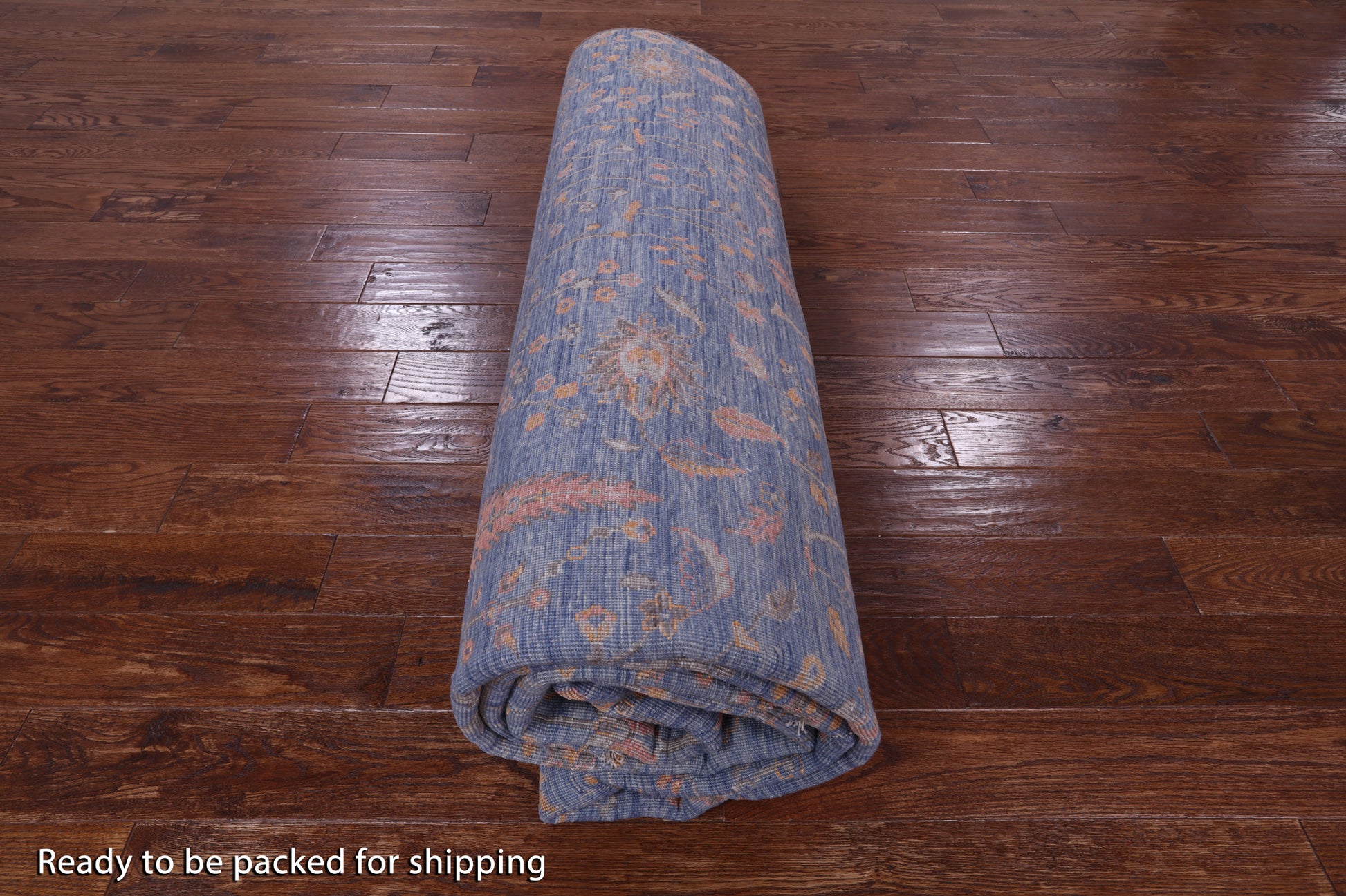 Blue Persian Ziegler Handmade Wool & Silk Rug - 8' 11" X 11' 11" - Golden Nile