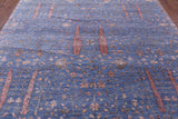 Blue Persian Ziegler Handmade Wool & Silk Rug - 8' 11" X 11' 11" - Golden Nile