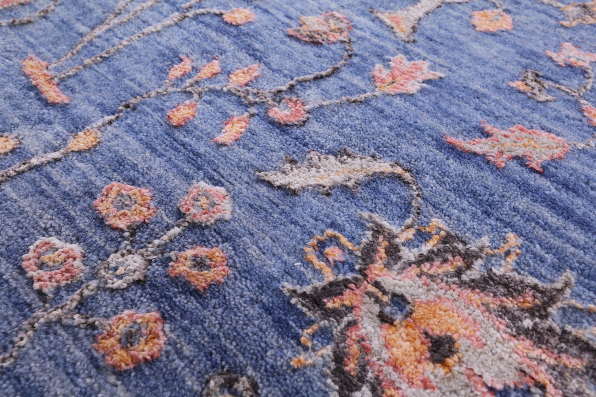 Blue Persian Ziegler Handmade Wool & Silk Rug - 8' 11" X 11' 11" - Golden Nile