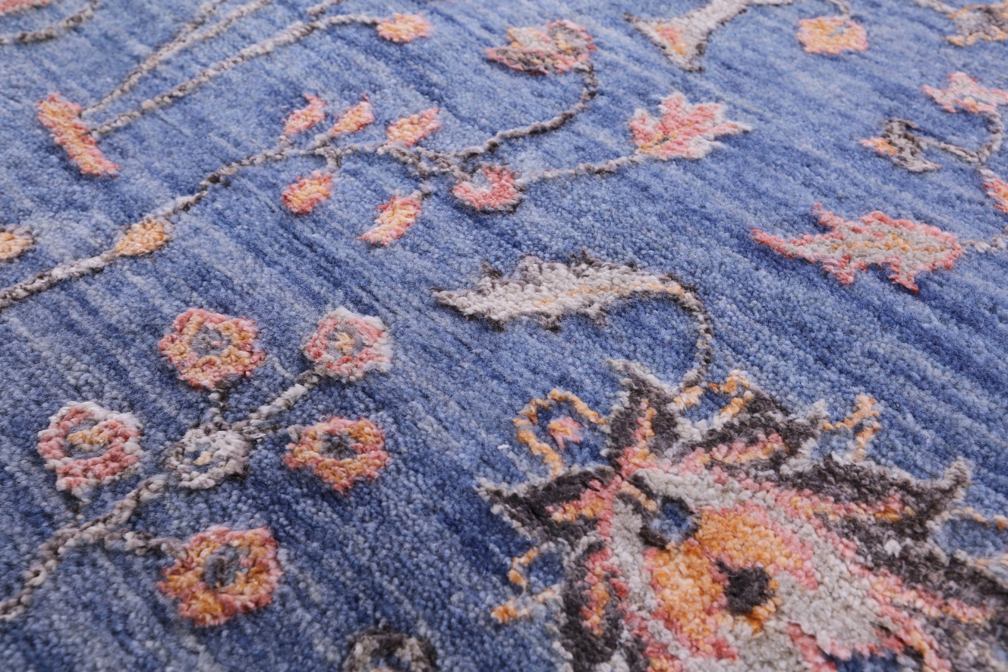 Blue Persian Ziegler Handmade Wool & Silk Rug - 8' 11" X 11' 11" - Golden Nile
