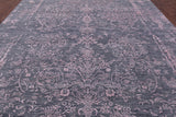 Grey Modern Handmade Wool & Silk Rug - 9' 0" X 12' 1" - Golden Nile