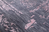 Grey Modern Handmade Wool & Silk Rug - 9' 0" X 12' 1" - Golden Nile