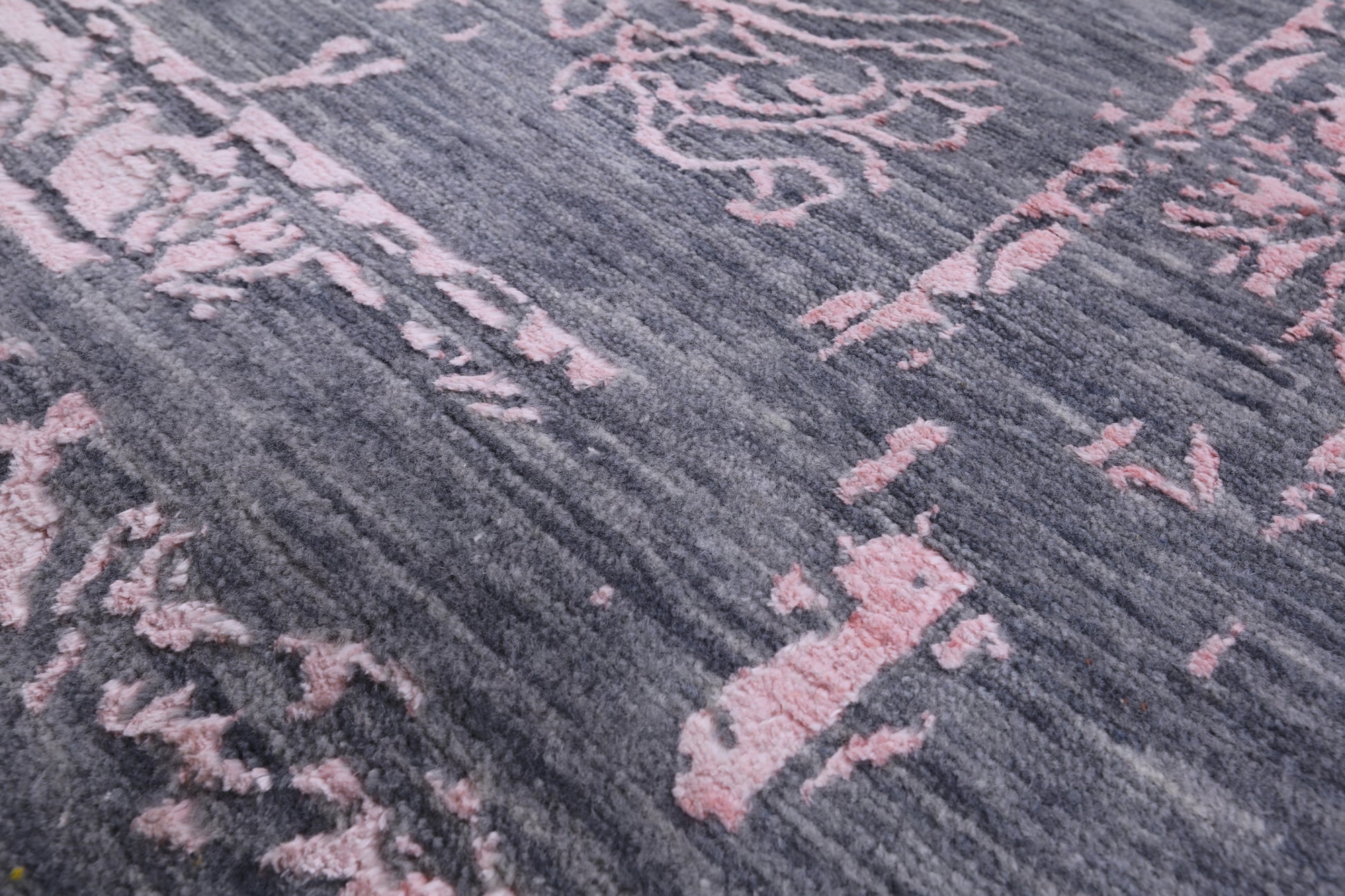 Grey Modern Handmade Wool & Silk Rug - 9' 0" X 12' 1" - Golden Nile