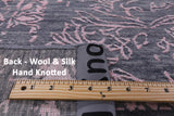 Grey Modern Handmade Wool & Silk Rug - 9' 0" X 12' 1" - Golden Nile