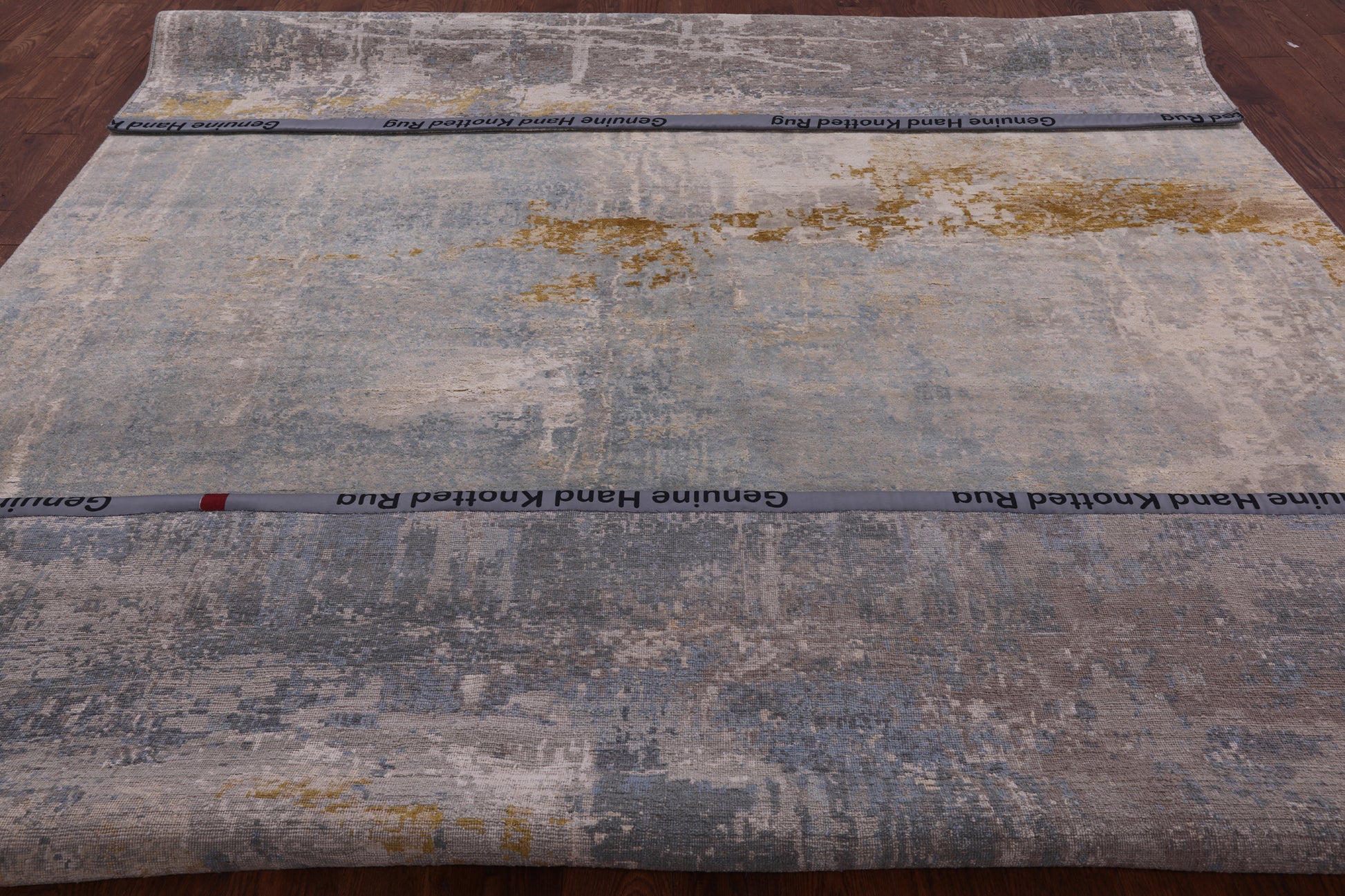 Modern Hand Knotted Wool & Silk Rug - 8' 10" X 12' 0" - Golden Nile