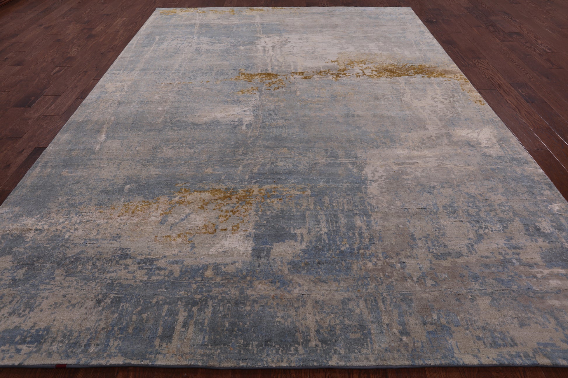 Modern Hand Knotted Wool & Silk Rug - 8' 10" X 12' 0" - Golden Nile