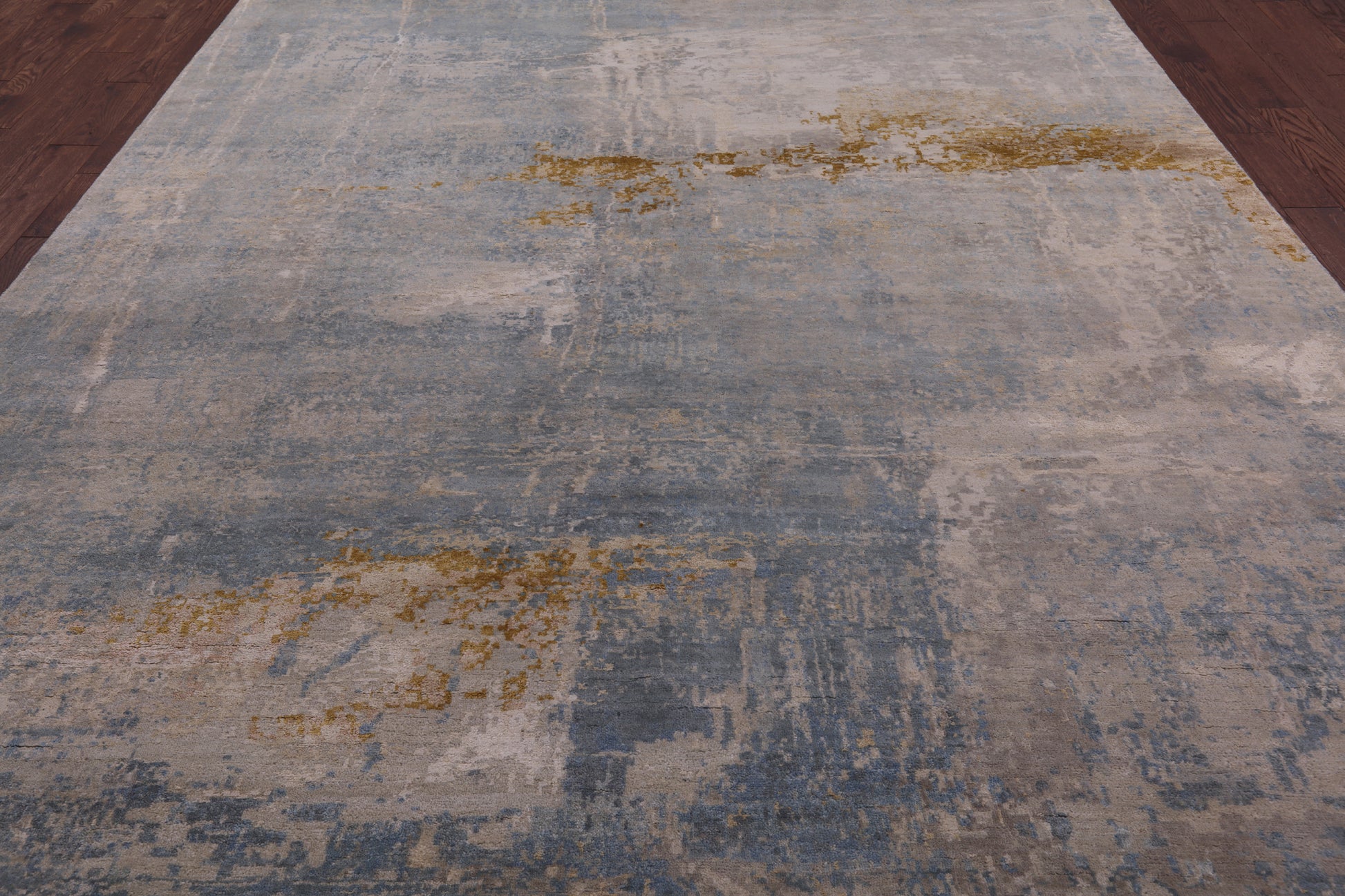 Modern Hand Knotted Wool & Silk Rug - 8' 10" X 12' 0" - Golden Nile