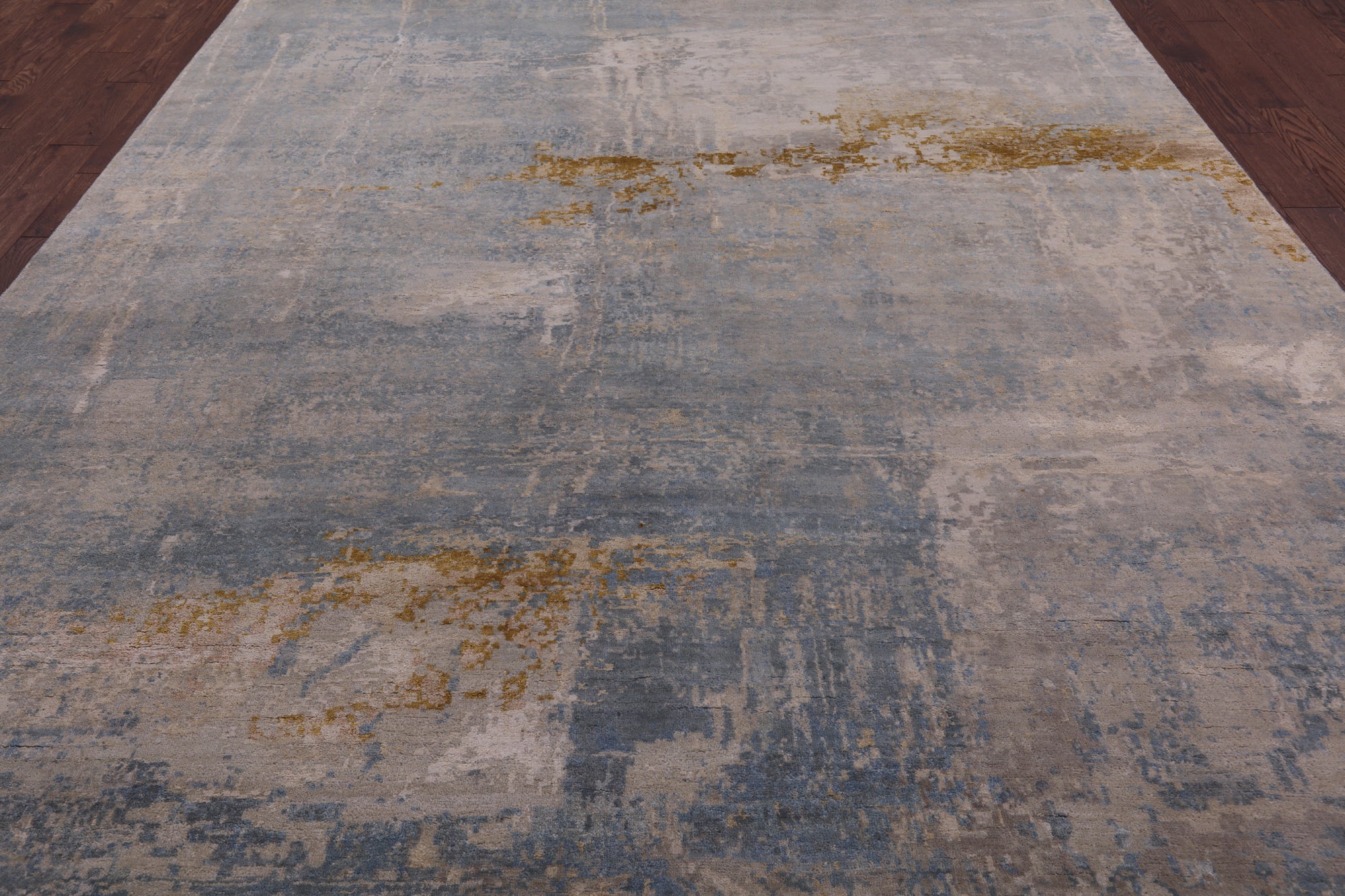 Modern Hand Knotted Wool & Silk Rug - 8' 10" X 12' 0" - Golden Nile