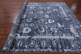 Grey Modern Hand Knotted Wool & Silk Rug - 8' 0" X 9' 8" - Golden Nile