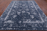 Grey Modern Hand Knotted Wool & Silk Rug - 8' 0" X 9' 8" - Golden Nile