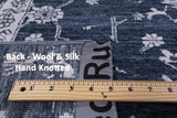 Grey Modern Hand Knotted Wool & Silk Rug - 8' 0" X 9' 8" - Golden Nile