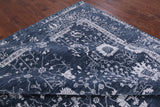 Grey Modern Hand Knotted Wool & Silk Rug - 8' 0" X 9' 8" - Golden Nile