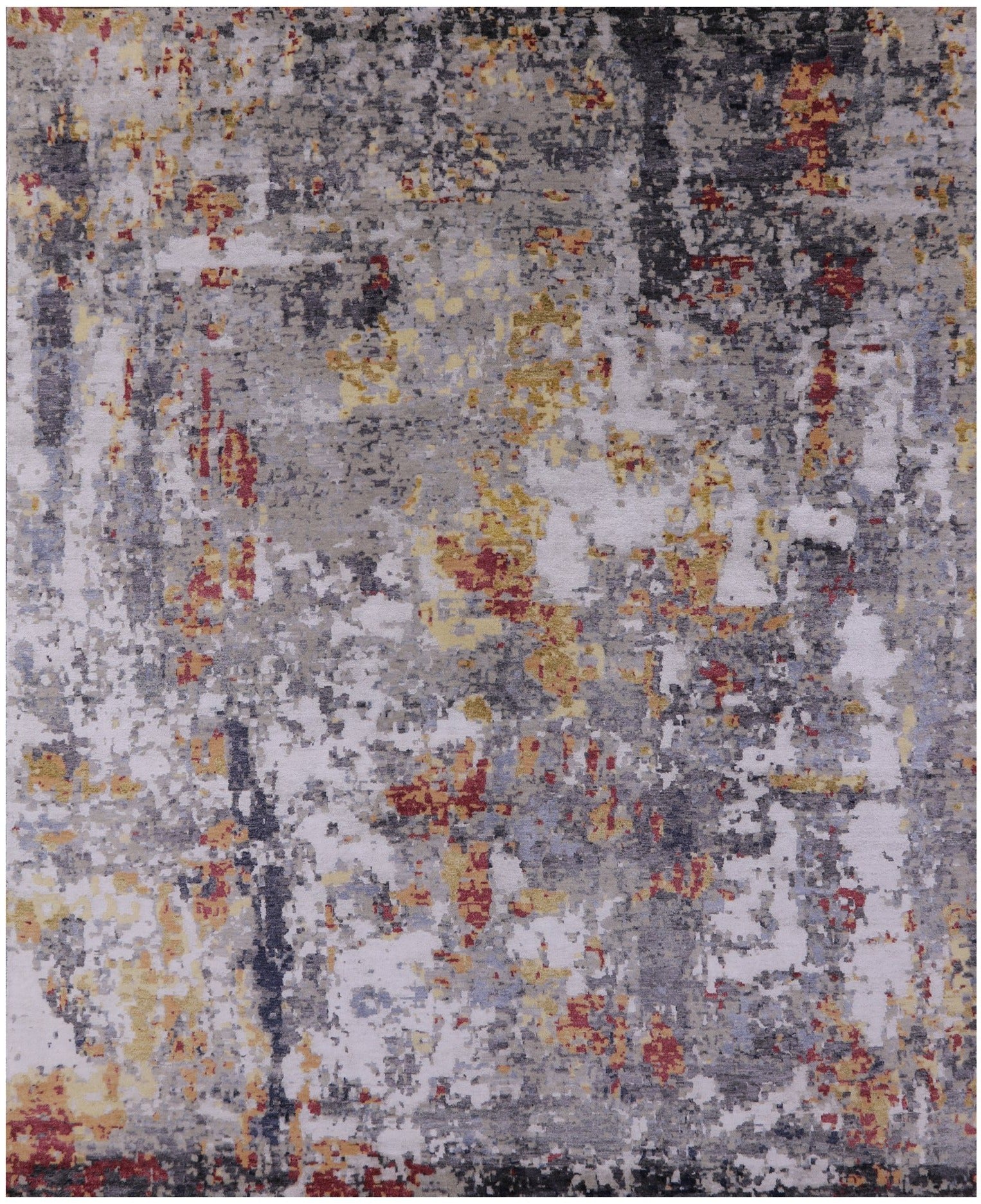 Modern Hand Knotted Wool & Silk Rug - 8' 0" X 10' 0" - Golden Nile