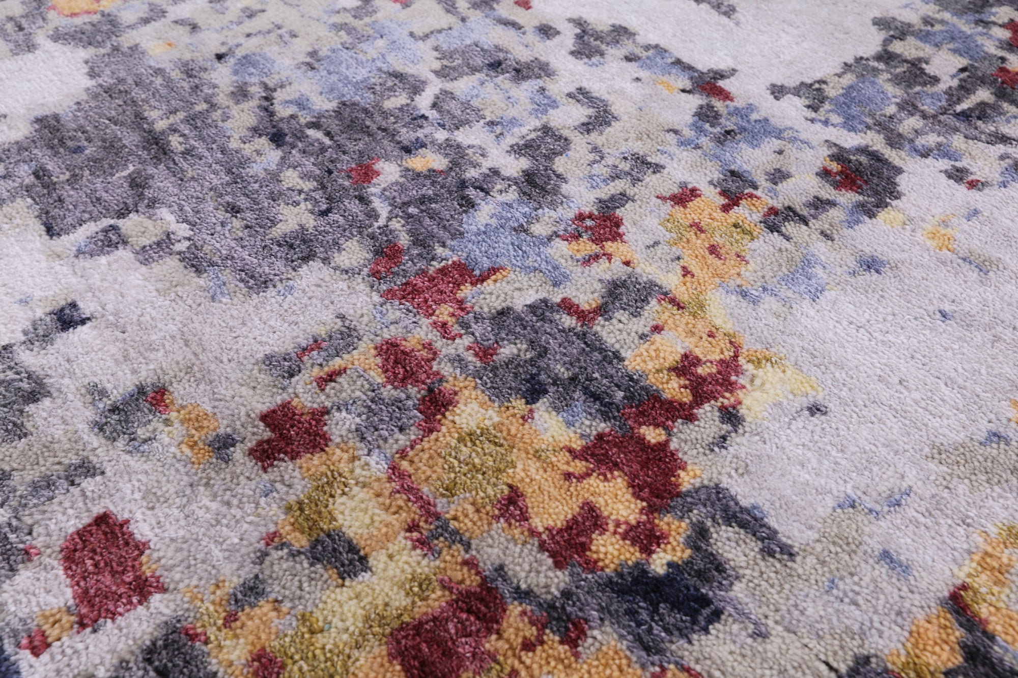 Modern Hand Knotted Wool & Silk Rug - 8' 0" X 10' 0" - Golden Nile