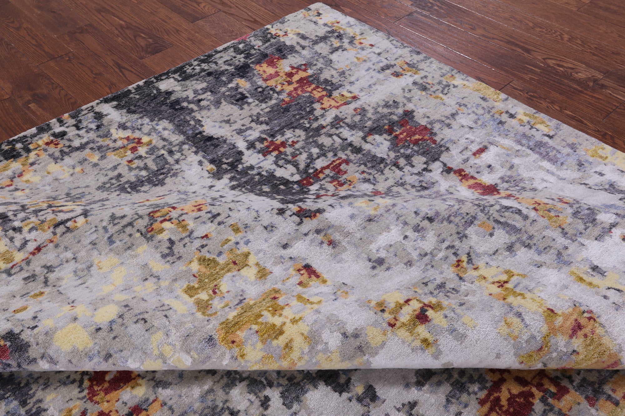 Modern Hand Knotted Wool & Silk Rug - 8' 0" X 10' 0" - Golden Nile