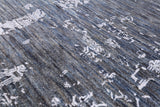 Grey Modern Handmade Wool & Silk Rug - 5' 11" X 9' 0" - Golden Nile