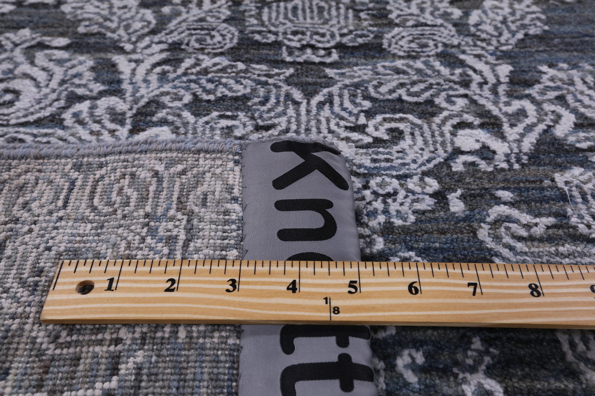 Grey Modern Handmade Wool & Silk Rug - 5' 11" X 9' 0" - Golden Nile