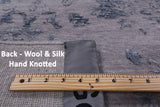 Grey Modern Handmade Wool & Silk Rug - 6' 1" X 9' 1" - Golden Nile