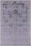 Grey Modern Handmade Wool & Silk Rug - 6' 1" X 9' 1" - Golden Nile