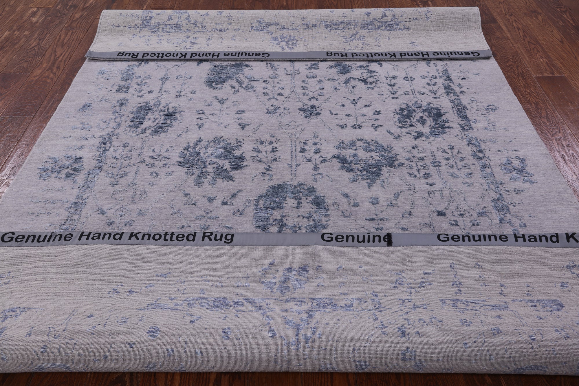 Grey Modern Handmade Wool & Silk Rug - 6' 1" X 9' 1" - Golden Nile