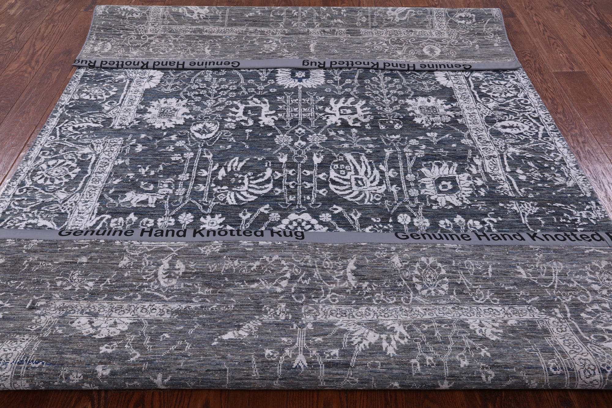 Grey Persian Handmade Wool & Silk Rug - 5' 10" X 9' 3" - Golden Nile