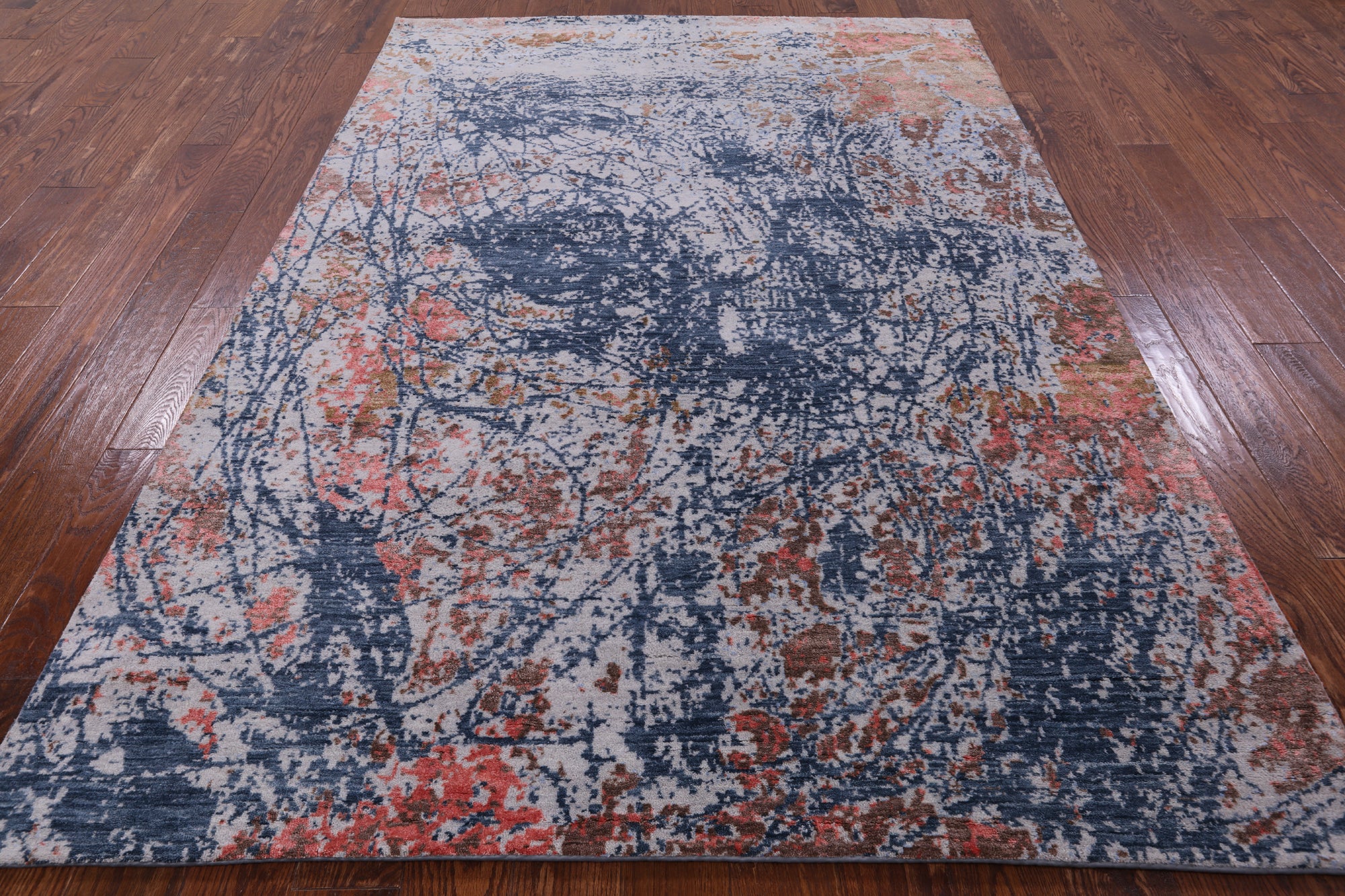 Modern Hand Knotted Wool & Silk Rug - 5' 8" X 8' 0" - Golden Nile