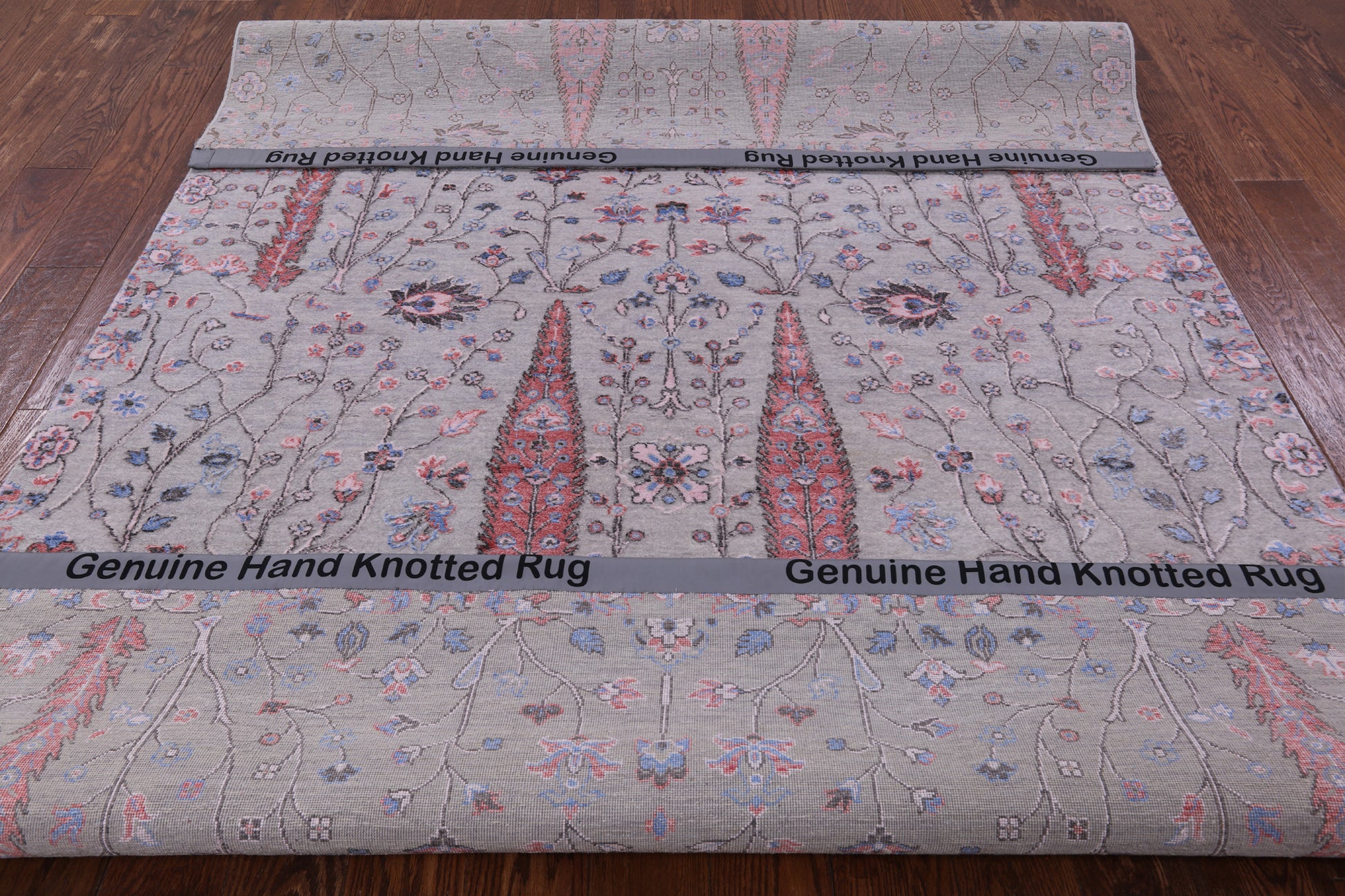 Grey Persian Ziegler Handmade Wool & Silk Rug - 6' 1" X 9' 0" - Golden Nile