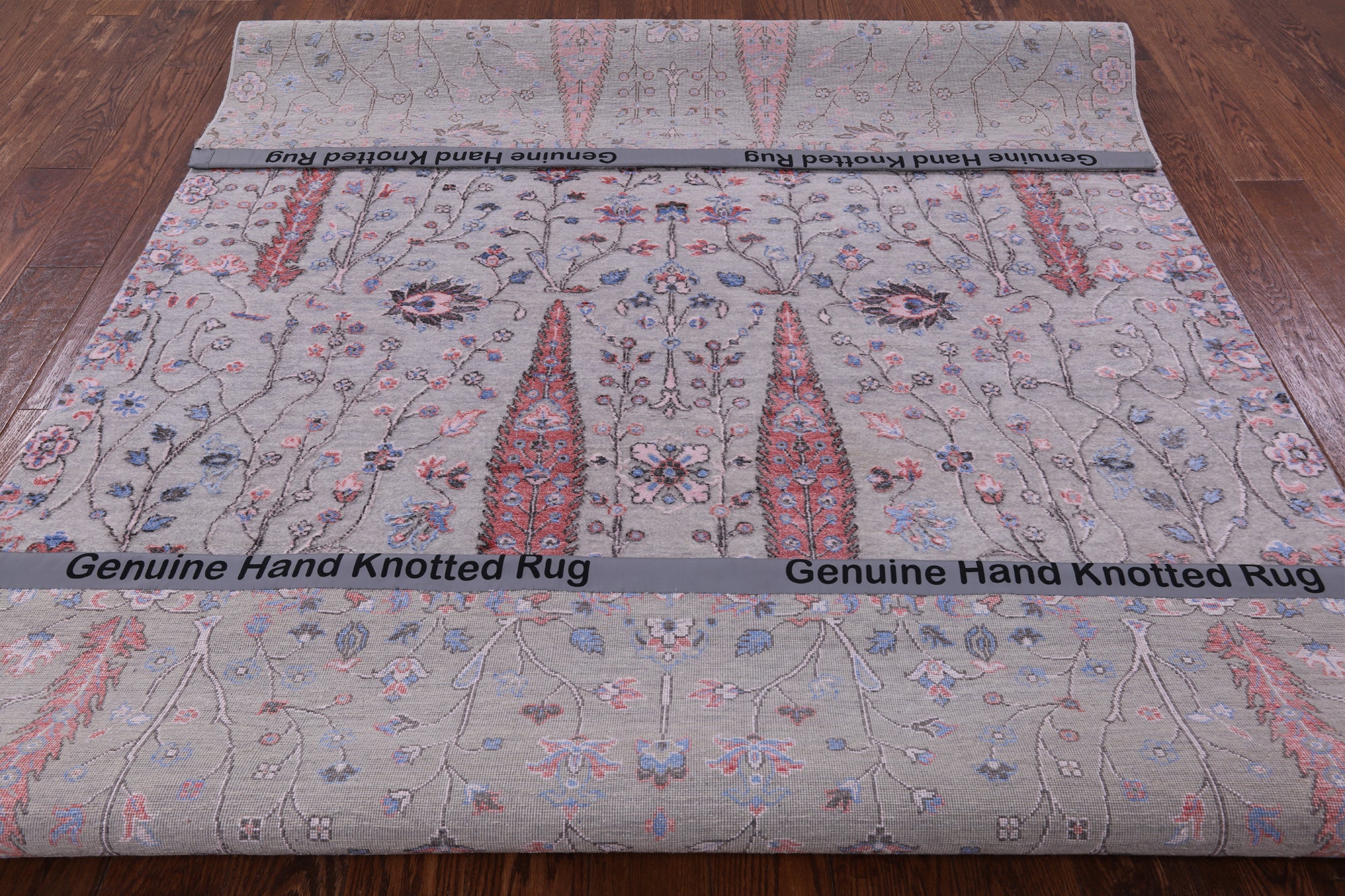 Grey Persian Ziegler Handmade Wool & Silk Rug - 6' 1" X 9' 0" - Golden Nile