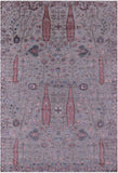 Grey Persian Ziegler Handmade Wool & Silk Rug - 6' 1" X 9' 0" - Golden Nile
