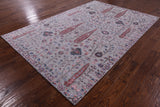 Grey Persian Ziegler Handmade Wool & Silk Rug - 6' 1" X 9' 0" - Golden Nile