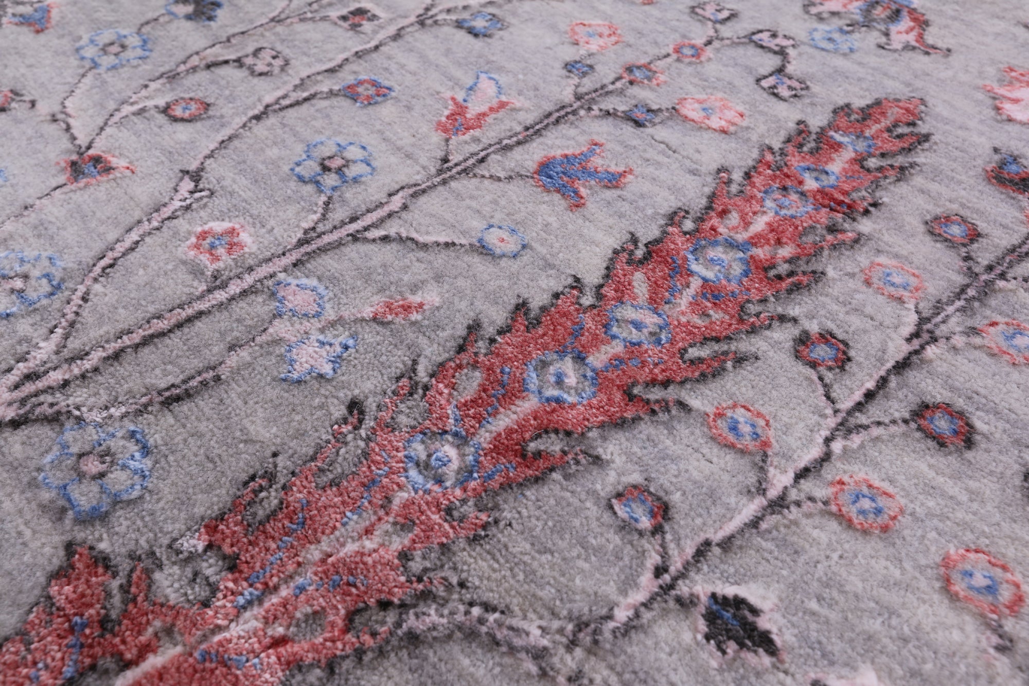 Grey Persian Ziegler Handmade Wool & Silk Rug - 6' 1" X 9' 0" - Golden Nile