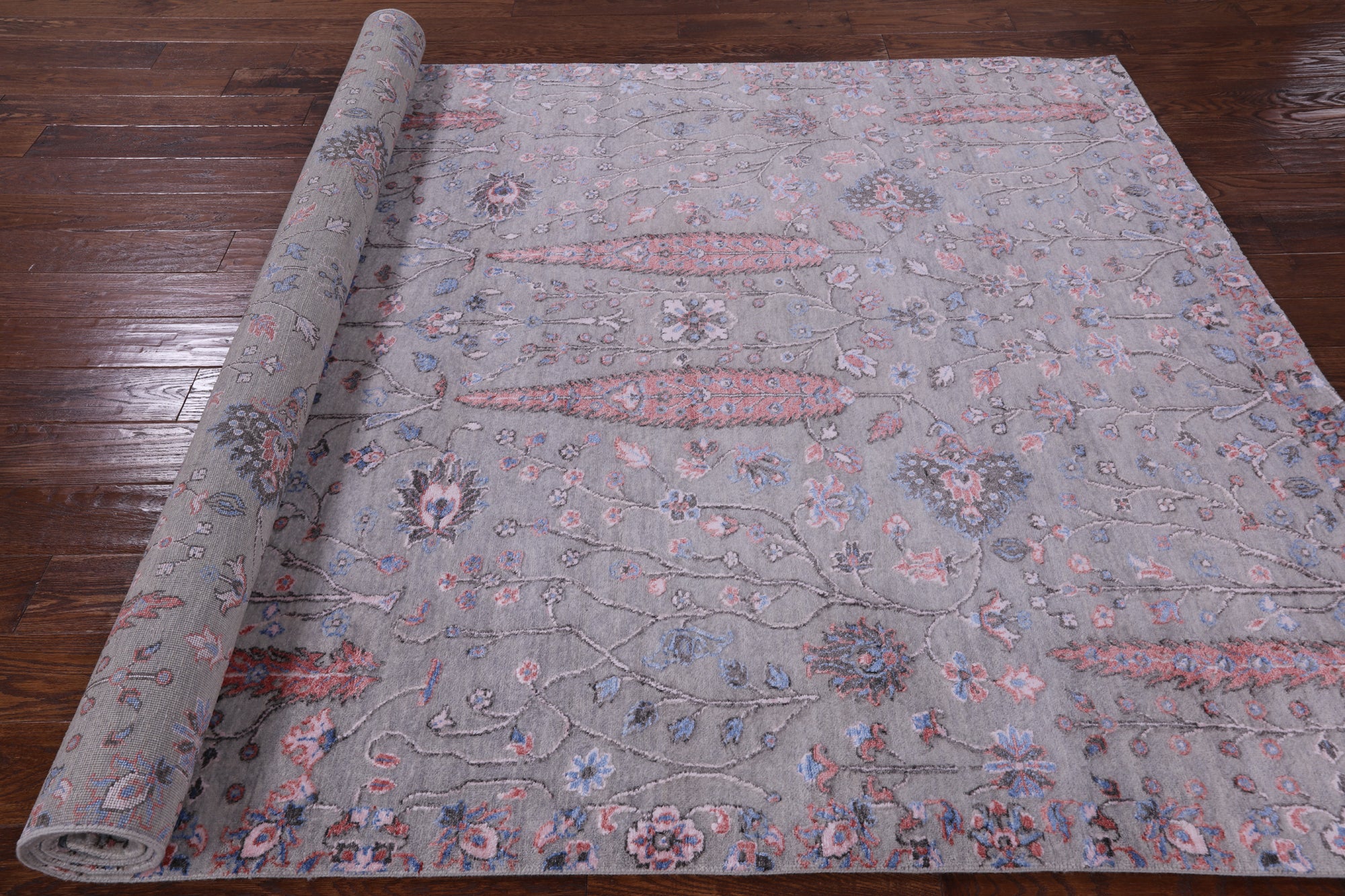 Grey Persian Ziegler Handmade Wool & Silk Rug - 6' 1" X 9' 0" - Golden Nile