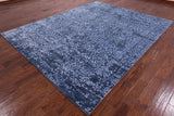 Blue Modern Handmade Wool & Silk Rug - 7' 11" X 10' 0" - Golden Nile