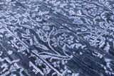 Blue Modern Handmade Wool & Silk Rug - 7' 11" X 10' 0" - Golden Nile