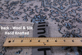 Grey Modern Hand Knotted Wool & Silk Rug - 4' 0" X 6' 1" - Golden Nile