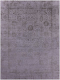 Grey Persian Hand Knotted Wool & Silk Rug - 9' 0" X 12' 1" - Golden Nile
