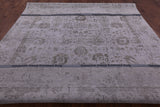 Grey Persian Hand Knotted Wool & Silk Rug - 9' 0" X 12' 1" - Golden Nile