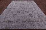 Grey Persian Hand Knotted Wool & Silk Rug - 9' 0" X 12' 1" - Golden Nile