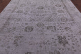 Grey Persian Hand Knotted Wool & Silk Rug - 9' 0" X 12' 1" - Golden Nile