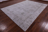 Grey Persian Hand Knotted Wool & Silk Rug - 9' 0" X 12' 1" - Golden Nile