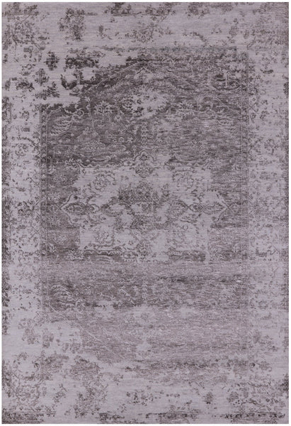 Modern Handmade Wool & Silk Rug - 6' 2" X 9' 2" - Golden Nile