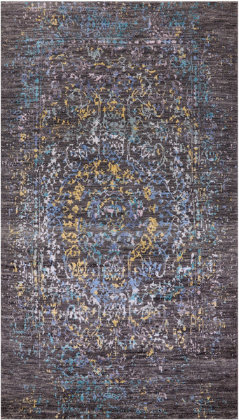 Modern Hand Knotted Wool & Silk Rug - 3' 0" X 5' 4" - Golden Nile