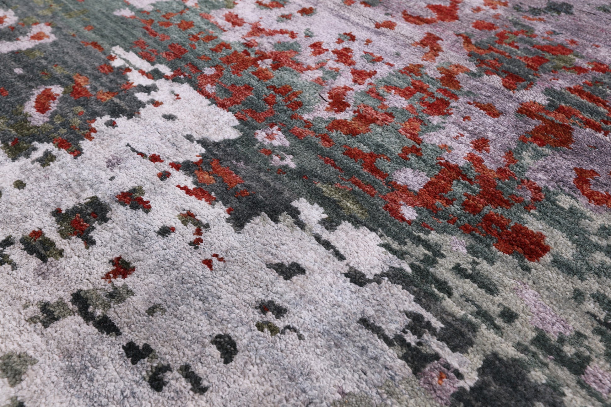 Modern Hand Knotted Wool & Silk Rug - 9' 0" X 11' 11" - Golden Nile