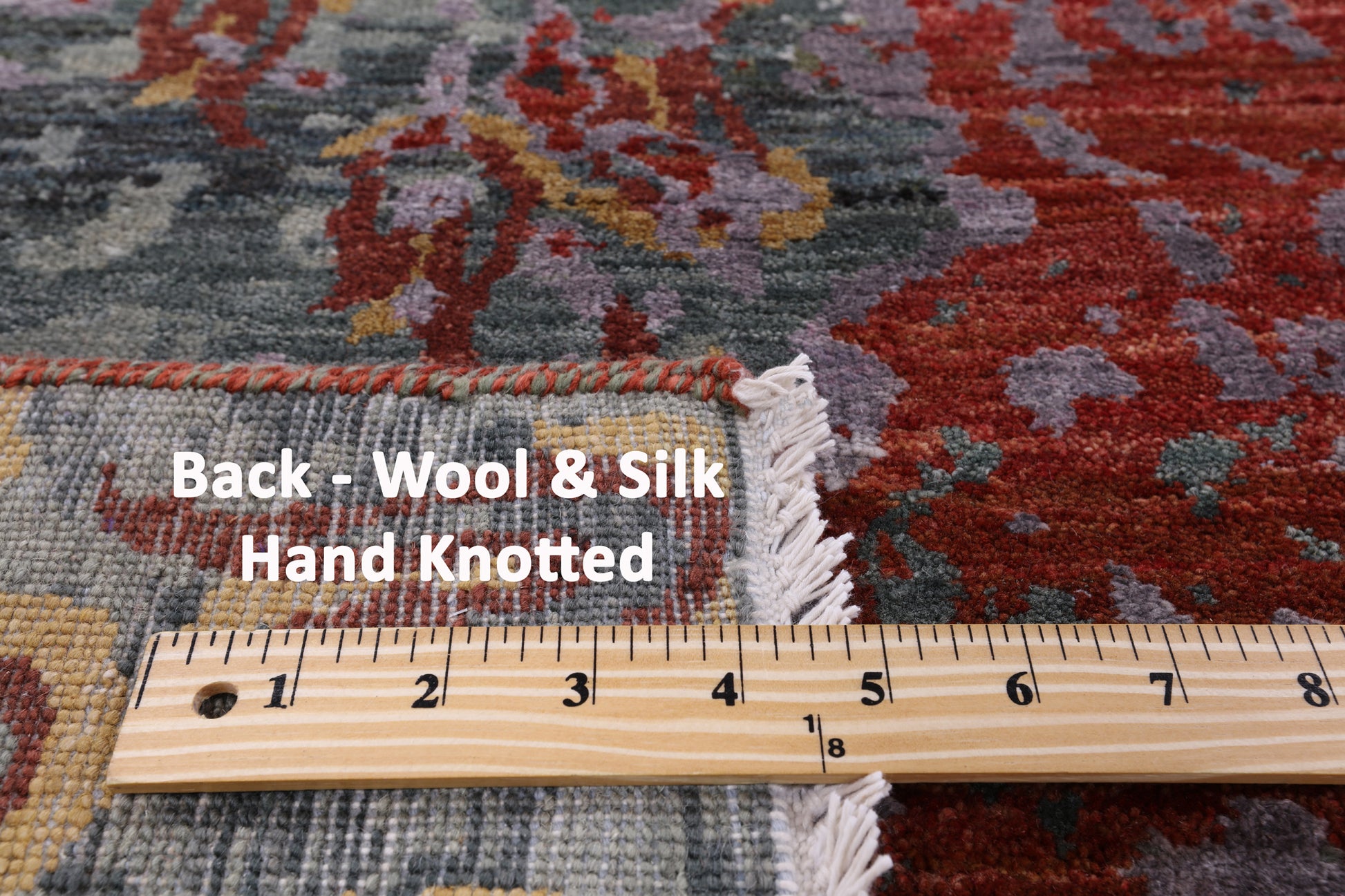 Modern Hand Knotted Wool & Silk Rug - 9' 0" X 11' 11" - Golden Nile