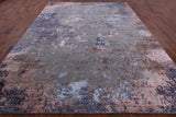 Modern Hand Knotted Wool & Silk Rug - 9' 0" X 12' 1" - Golden Nile