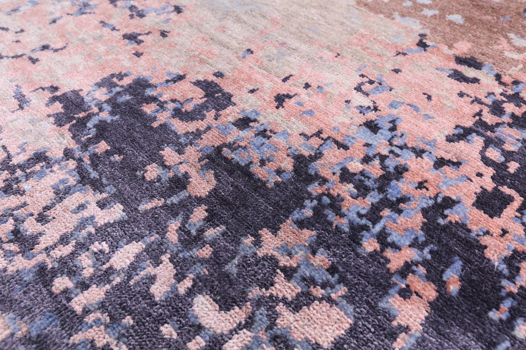 Modern Hand Knotted Wool & Silk Rug - 9' 0" X 12' 1" - Golden Nile