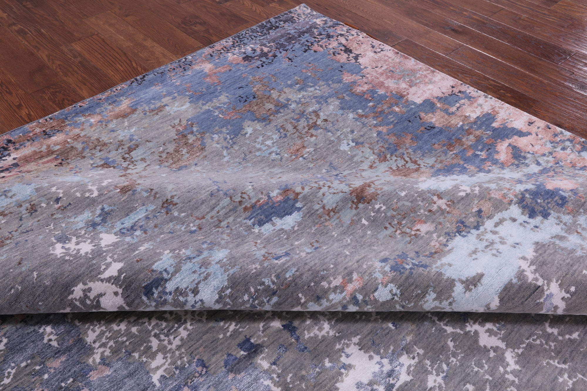 Modern Hand Knotted Wool & Silk Rug - 9' 0" X 12' 1" - Golden Nile