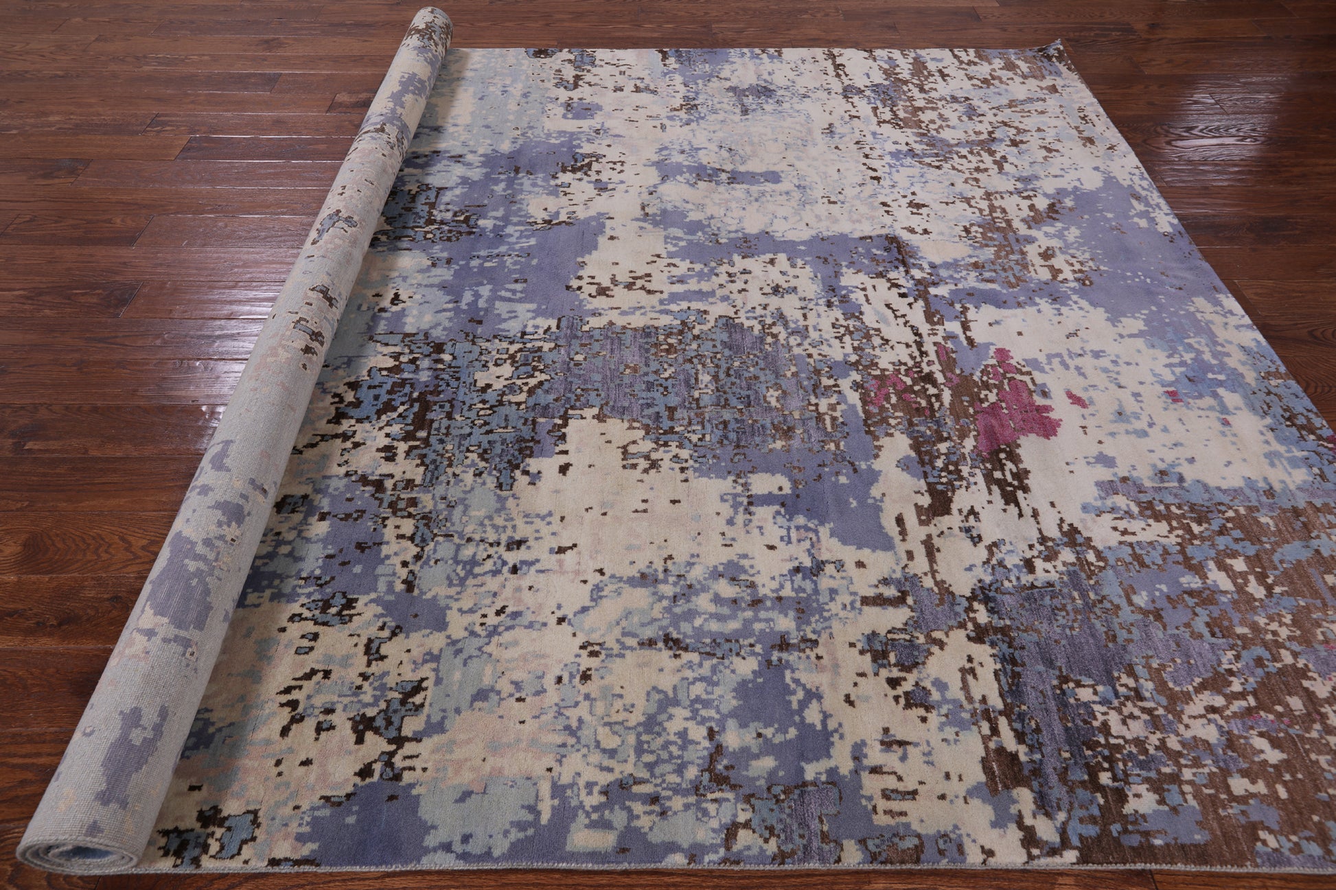 Modern Hand Knotted Wool & Silk Rug - 7' 11" X 10' 1" - Golden Nile